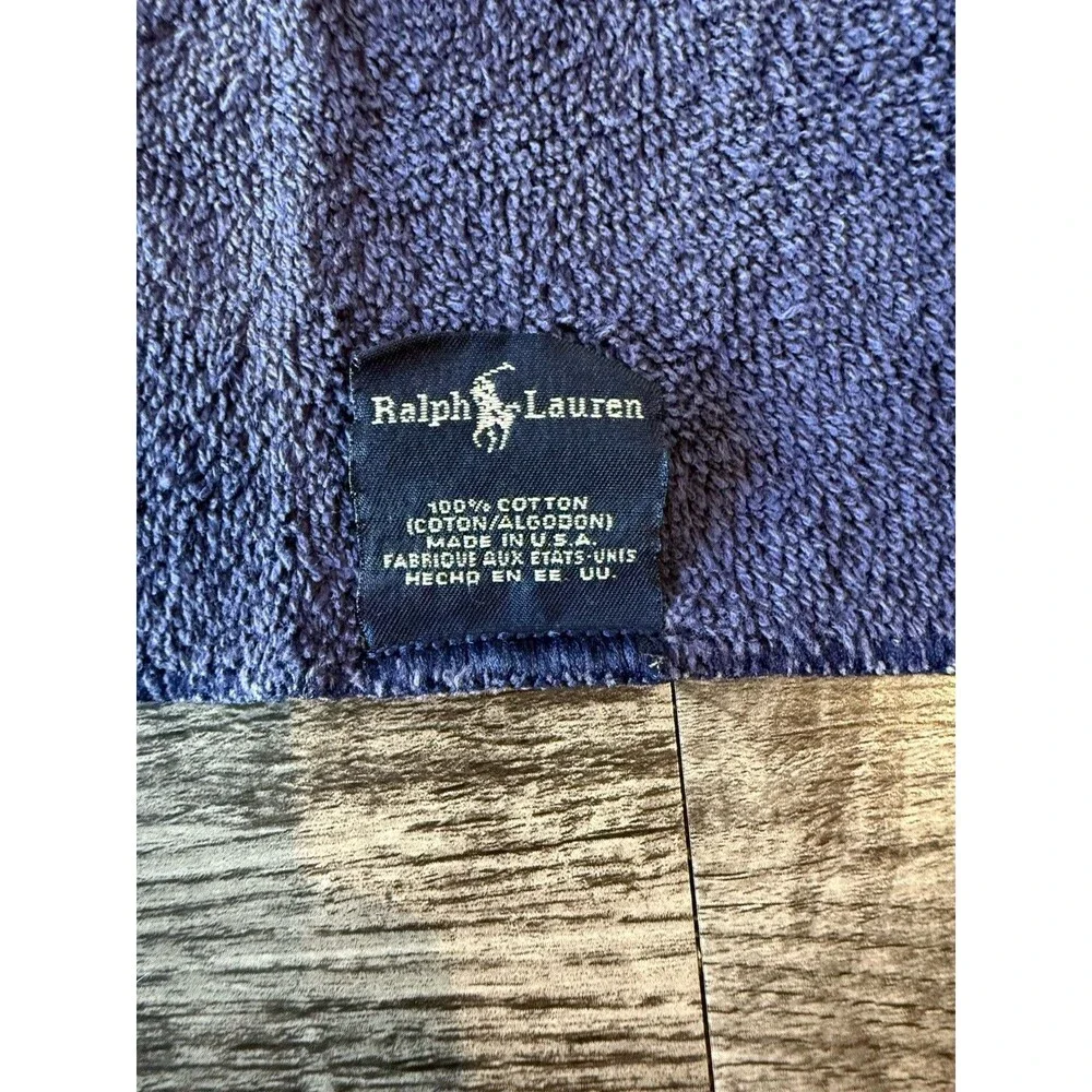 Ralph Lauren Blue 100% Cotton Textured Solid Square Washcloth 13x13 Turkey